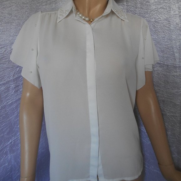 ZHOUERFU Tops - Nwt +$52 ZHOUERFU White Button Down Shirt Sz XXL